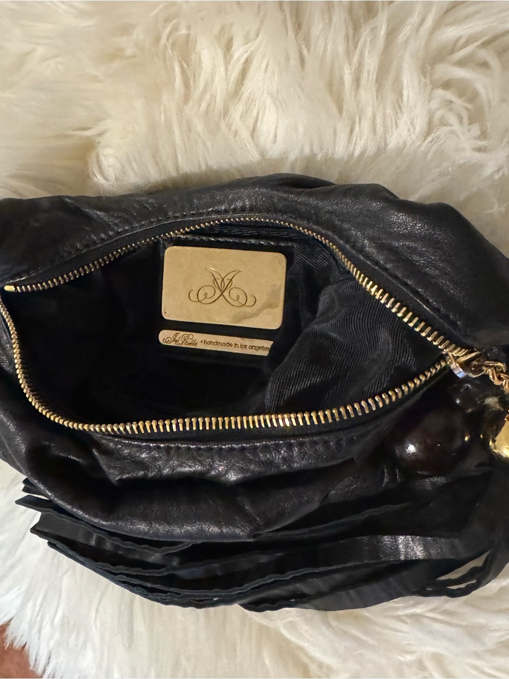 Black Leather Mini Shoulder Bag - Picture 10 of 11